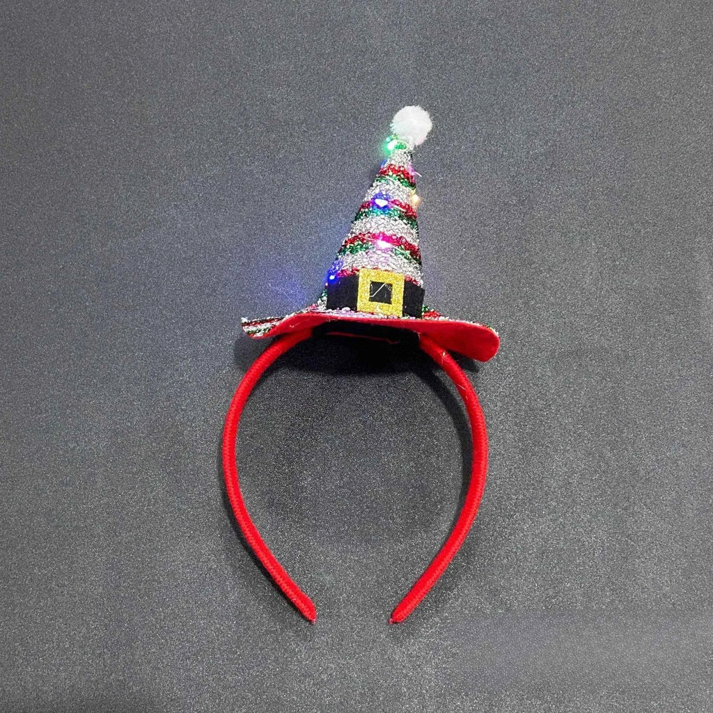 10pcs Light Up Christmas Deer Antlers Snowflakes Headband Hair Bands Party Performance Props Adult Children  Glow Party Supplies