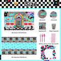 280 Pieces 50s Themed Party Decorations 50s Background Disco Balloon Arch Tableware 50s Music Party Supplies Photo Booth Props