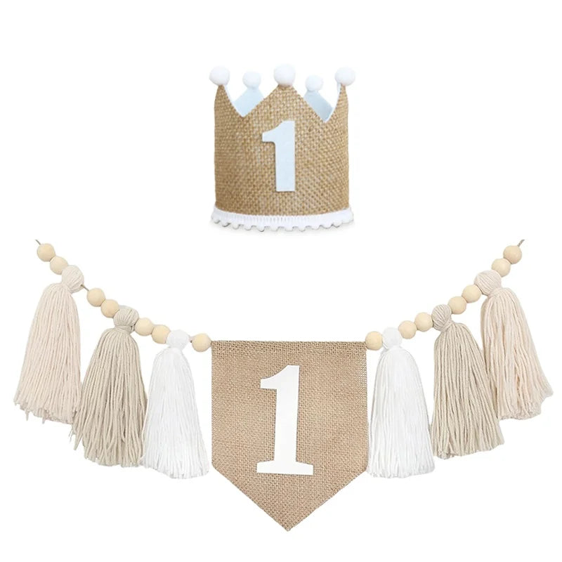 Baby Boy Girls First 1st Birthday Party Decorations Backdrop Wall Hangings Decorative for Kids Bedroom Nursery Wall Decor