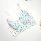 Sequined Glitter Bustier Crop Top & Beaded Stage Camisole