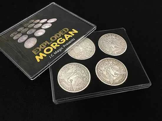 Exploded Morgan By J.C Magic 4 to 16 Coins Close Up Magic Tricks Coin Multiply Illusion Gimmick Accessory Magia Magicians Prop