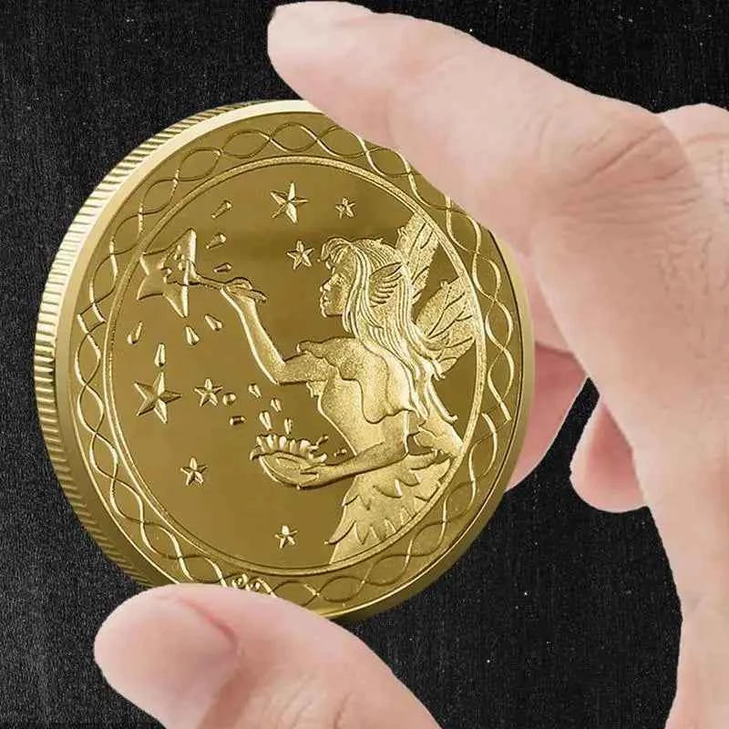 Tooth Fairy Gold Plated Commemorative Coin Creative Kids Tooth Change Gifts Physical Metal Coin Crypto Commemorative Coin