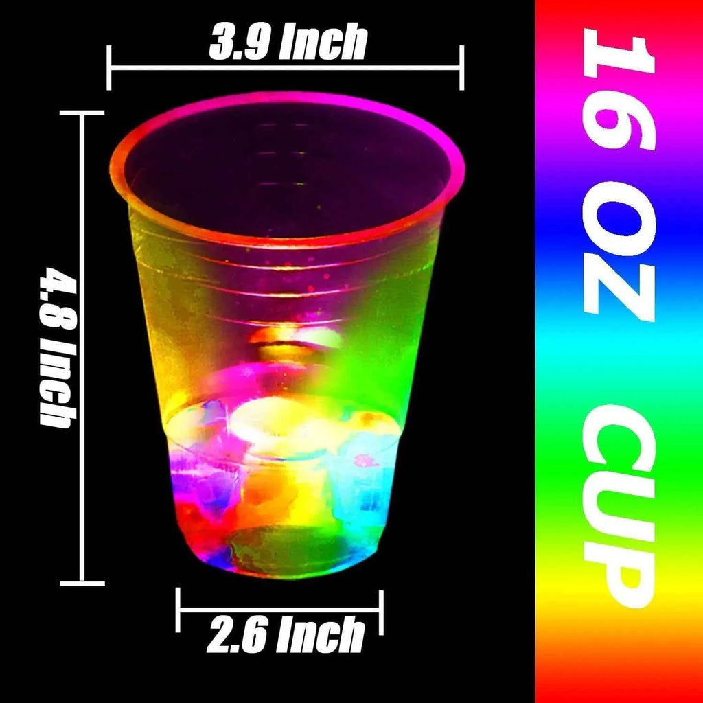 LED Glowing Party Cups Light Up Flashing Plastic Cup for Night Club Rave Wedding Birthday Event Favor Decoration Supplies Bulk