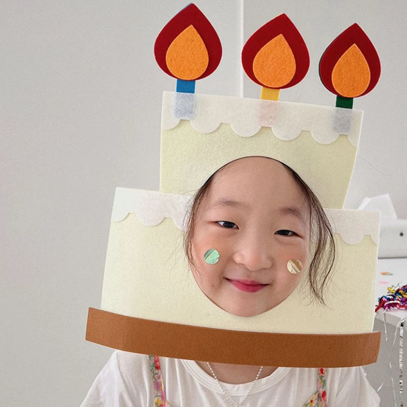 Birthday Party Supplies Funny Hat Ins Felt Birthday Hats Creative Party Cap with Rope Kids Party Cap Party Photo Props - Big Tim's Magic Emporium