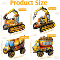 4Pcs 4D Building Balloon Birthday Party Supplies Excavator Vehicles Dump Truck Mixer Truck Aluminum Foil Balloons Party Decor