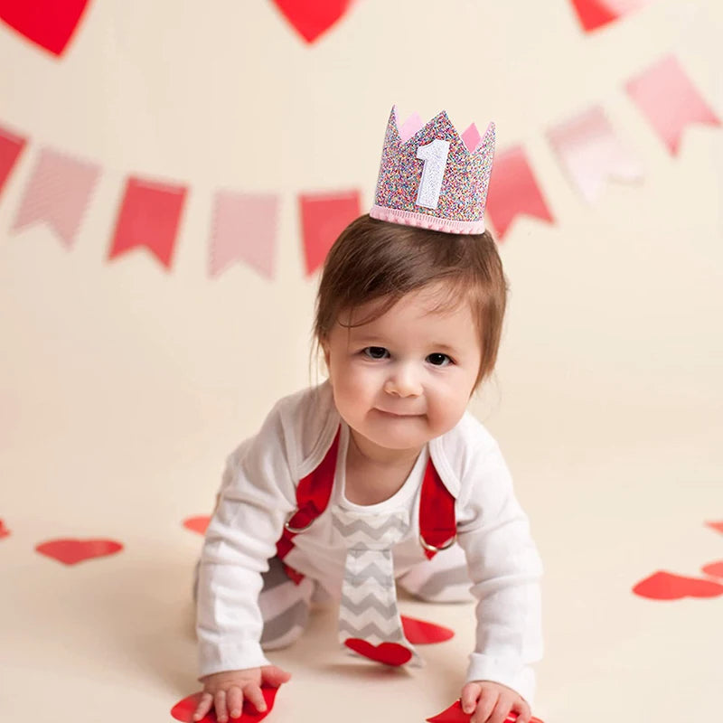 Birthday Party Hats Half Year Old Birthday Cap Baby Shower Princess Crown 1st 2nd 3rd 4th Year Old Number Kids Birthday Headband - Big Tim's Magic Emporium