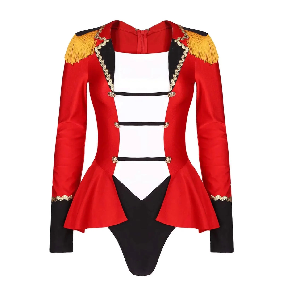 Women's Circus Ringmaster Long Sleeve Skirted Bodysuit Costume