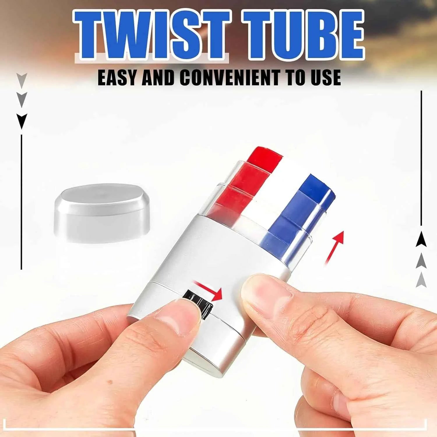 3 Pcs Red White Blue  Flag Face Paint Blendable Safe  Football World Cup Face Paint , Athletes, Baseball, Softball Players