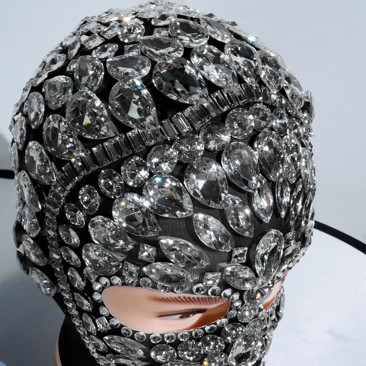 Super Shiny Rhinestone Full Face Headwear Mask
