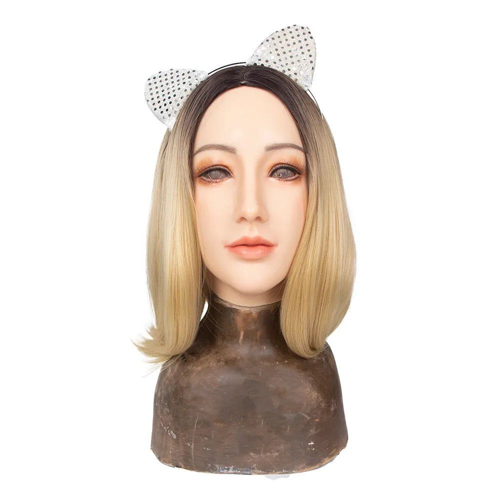 High-Quality Silicone Face Masks Crossdresser Fake Faces Drag Queen Stage Performance Cosplay Crossdressing Sissy Transgender - Big Tim's Magic Emporium