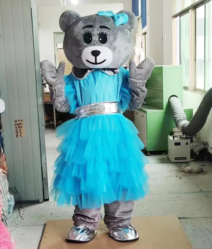 New Bear Mascot Costume Teddy Bear Easter Bunny Cartoon Doll Wedding Party Performance Costume Halloween Fancy Dress