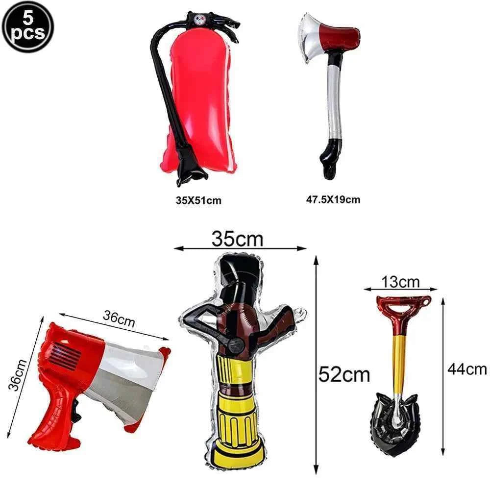 Fireman Birthday Party Supplies Firefighter Helmet Fire Hydrant Straws Cups with Lids Extinguisher Squirt Toys Fire Favors