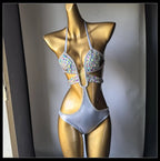 Dazzling Beaded Chest Harness & Bikini Body Jewelry Set