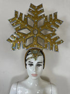 The Stardust Dionysia – Gold Snowflake Starburst Carnival & Masque Ball Crown