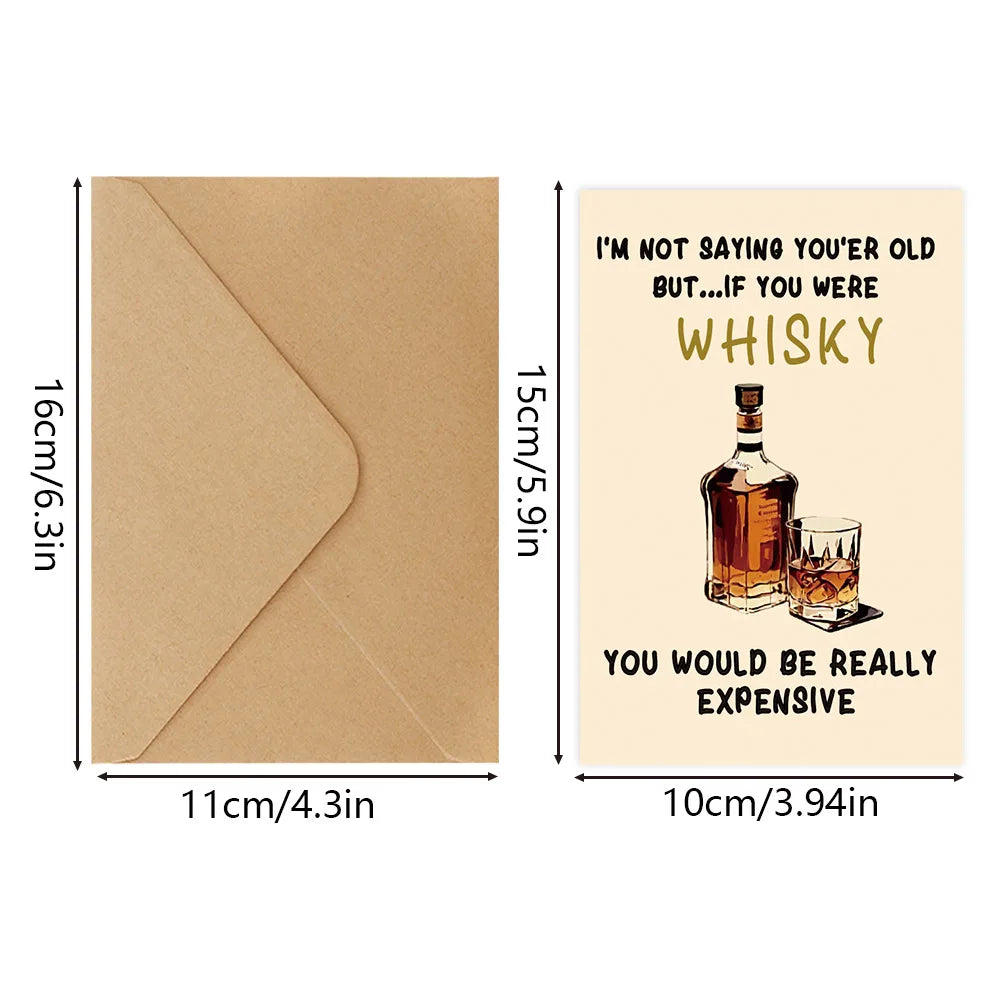 12pcs Happy Birthday Gift Cards Invitations Funny Text Greeting Congratulation Card Kids Adults Birthday Party Supplies Decor