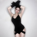 Asymmetrical Cutout Jazz Bodysuit Gogo Dancer Rave Stage Performance Leotard