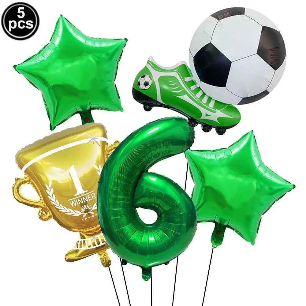 Soccer Party Decoration Balloons Soccer Balls Football Sneakers Trophy Foil Balloons for Birthday Sports Theme Party Supplies