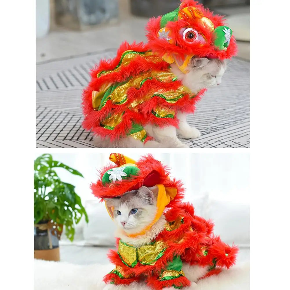 Pet Lion Dance Costume Dance Dog Costume Chinese New Year Pet Costume Dog Clothes For Pet New Year Spring Festival Dress Up
