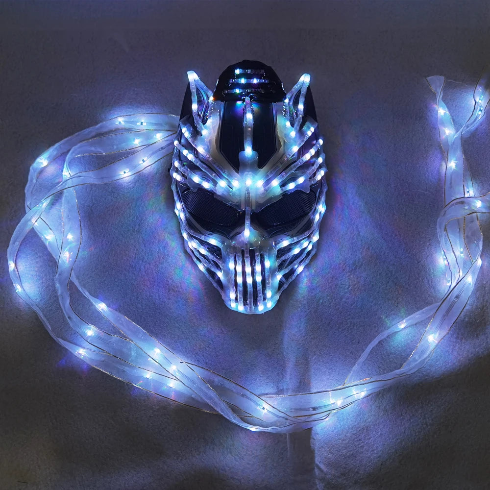 Female LED Helmet Monster Luminous Hat Light Illusion Cat Woman Black Panther Mask for Performance LED Robot Performance - Big Tim's Magic Emporium