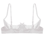 Satin Underwire Half-Cup Push-Up Bra