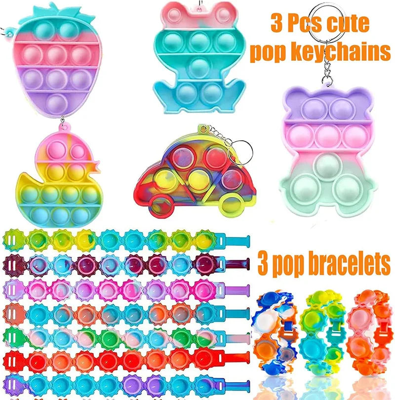 117/124Pc Kids Birthday Party Popular Pinata Stuffed Toy Finger Skateboard Tumbler Fidget Toys Carnival Prize Pinata Filler Gift