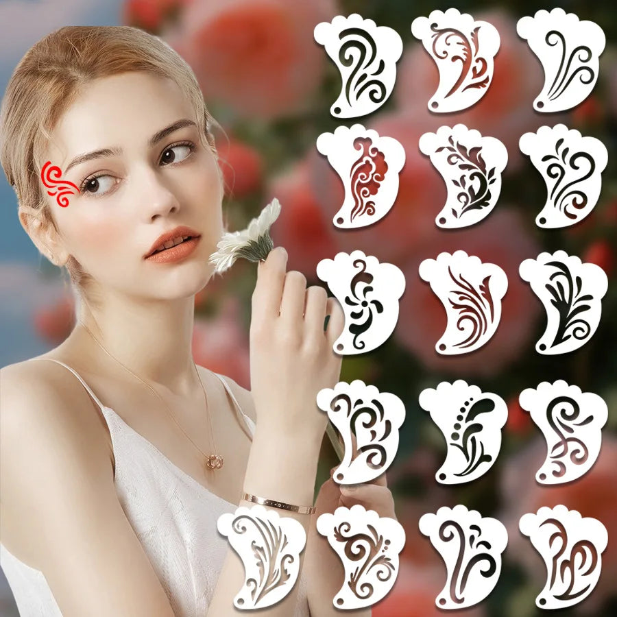 Face Paint Stencils Professional Body Art Paint Stencils Reusable For Adults Kids Easily Use Templates For Parties Makeup Tools