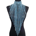Oversized Crystal Rhinestone Tassel Choker Necklace Drag Queen Stage Body Jewelry