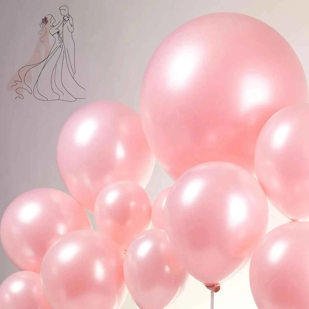 107PCS Double Stuffed Pearl Pink Stand White Balloons Garland Arch kit Wedding Birthday Party Baby Shower Anniversary Decoration