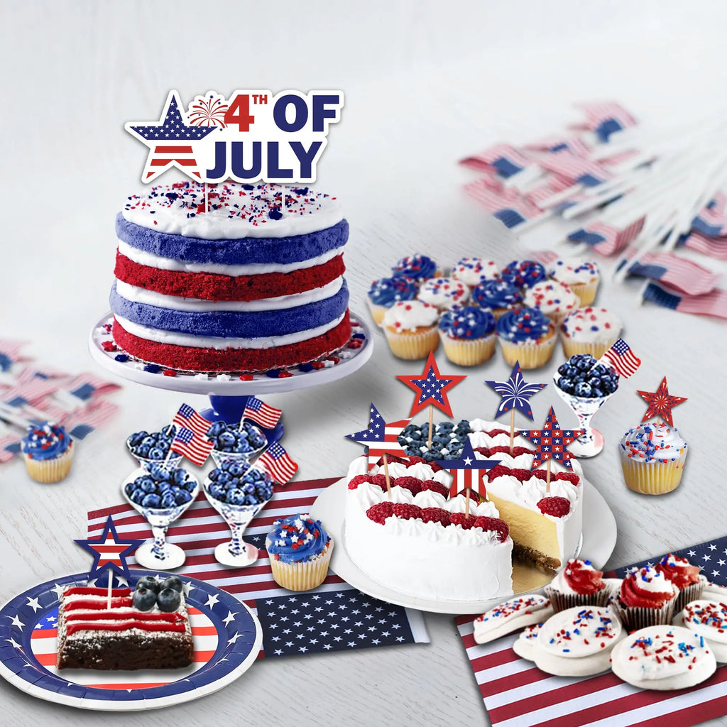 American Party Decorations Independence Day Supplies Banner Balloons Plates For USA 4th Of July Patriotic Theme Party Supplies