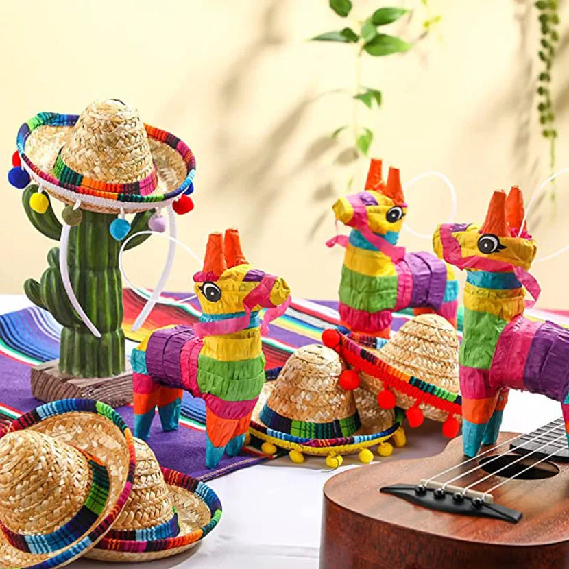 3Pack/Box Mini Donkey Pinatas Doll House Decoration Fiesta Table Centerpiece Decorations,  Cinco de Mayo party，Party Supplies