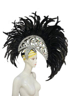 The Stardust Dionysia – Elegant Feathered Samba Carnival & Masquerade Headdress