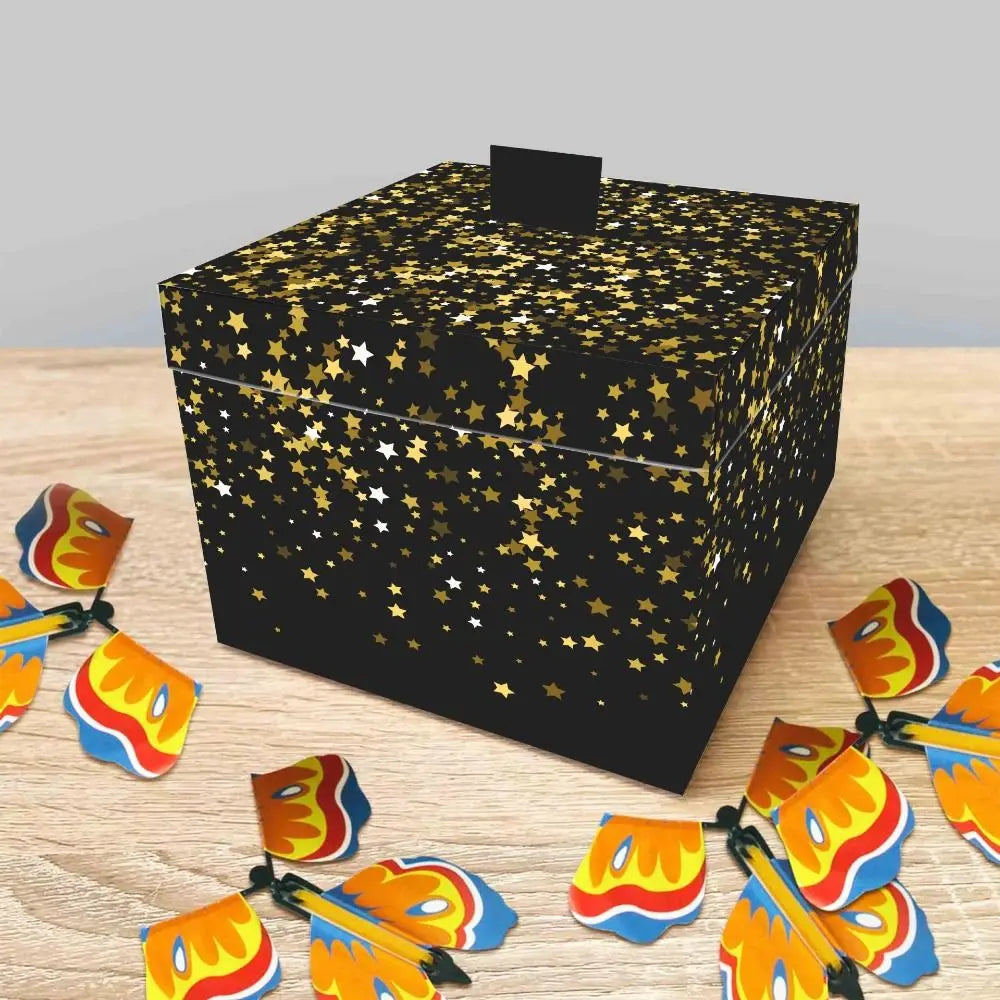 New Happy Birthday Creative Surprise Flying Butterfly Box Prank DIY Butterfly Explosion Gift Box Party Decorations