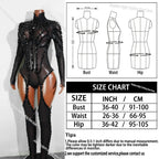 Rhinestone Mesh Jumpsuit Costume Set
