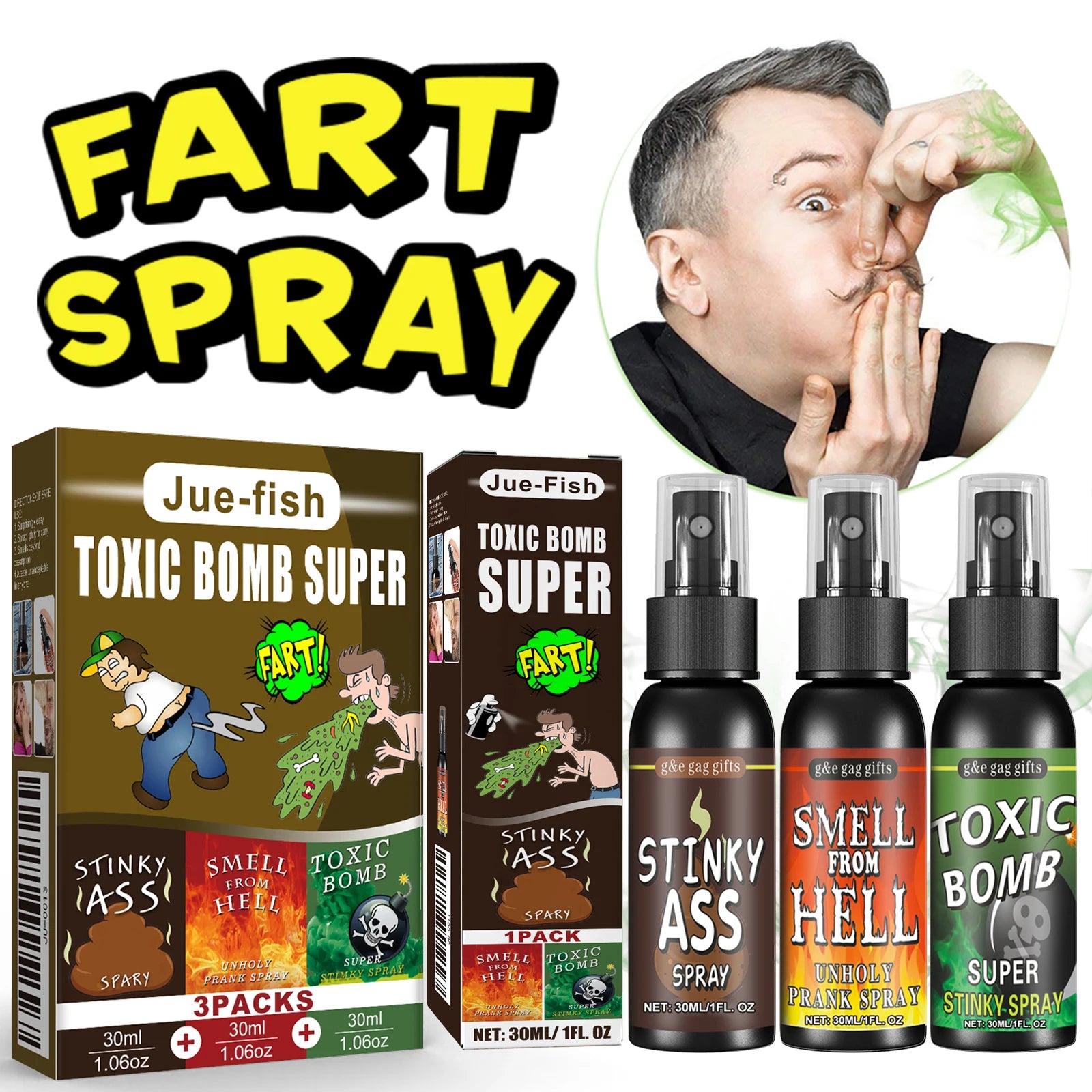 Novelties Liquid Fart Gag Prank Joke Spray Can Stink Bomb Smelly Stinky Gas Joke Sprinkle Prank Family Entertainment Supply - Big Tim's Magic Emporium