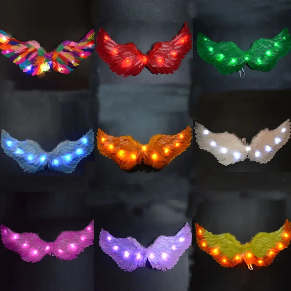 Party Glow LED Angel Feather Wing with Luminous Light Up Effect for Costume Birthday, Wedding and Christmas - Big Tim's Magic Emporium