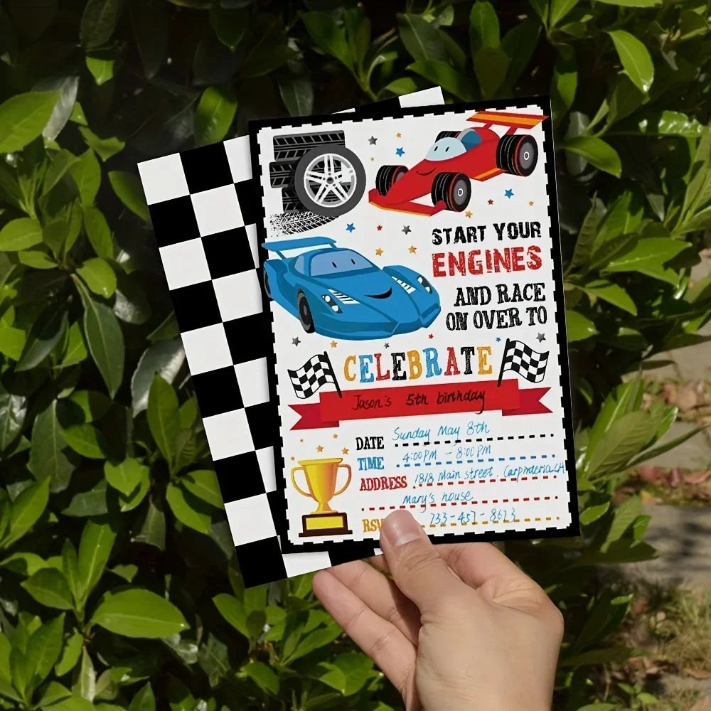Racing Car Party Invitation Race Car Birthday Invitation for Boys Kid Men Cars Party Supplies Racing Birthday Invite Cards - Big Tim's Magic Emporium
