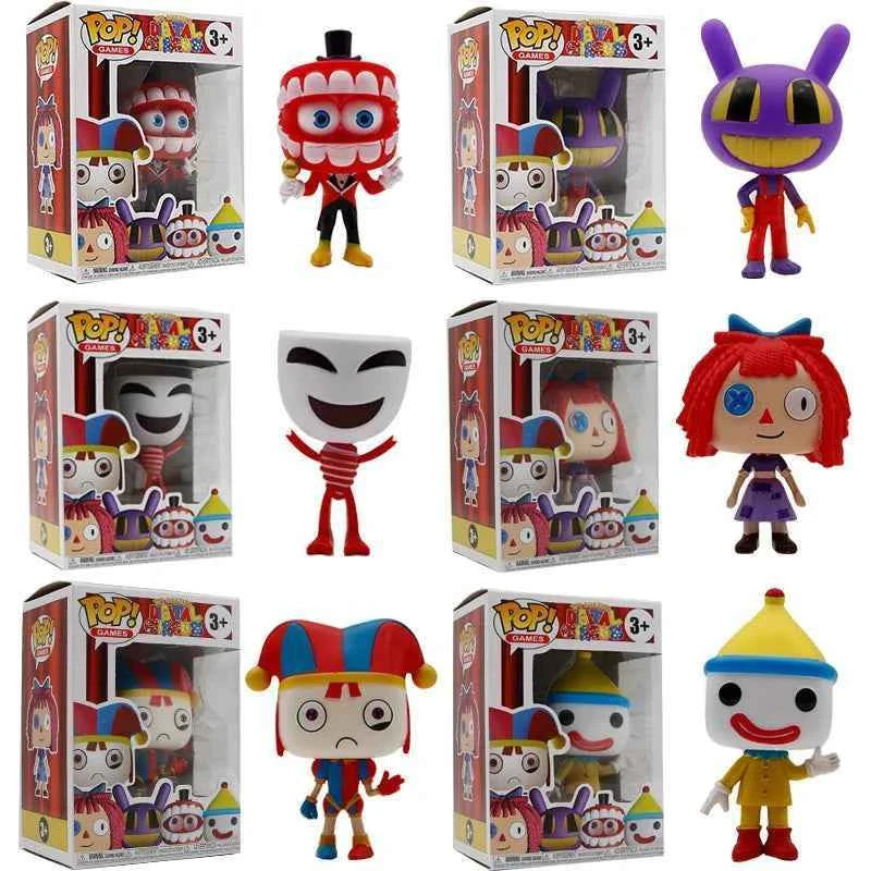 6 amazing POP figurines with magical digital circus figurines, enamel head rotatable children's and adult gifts