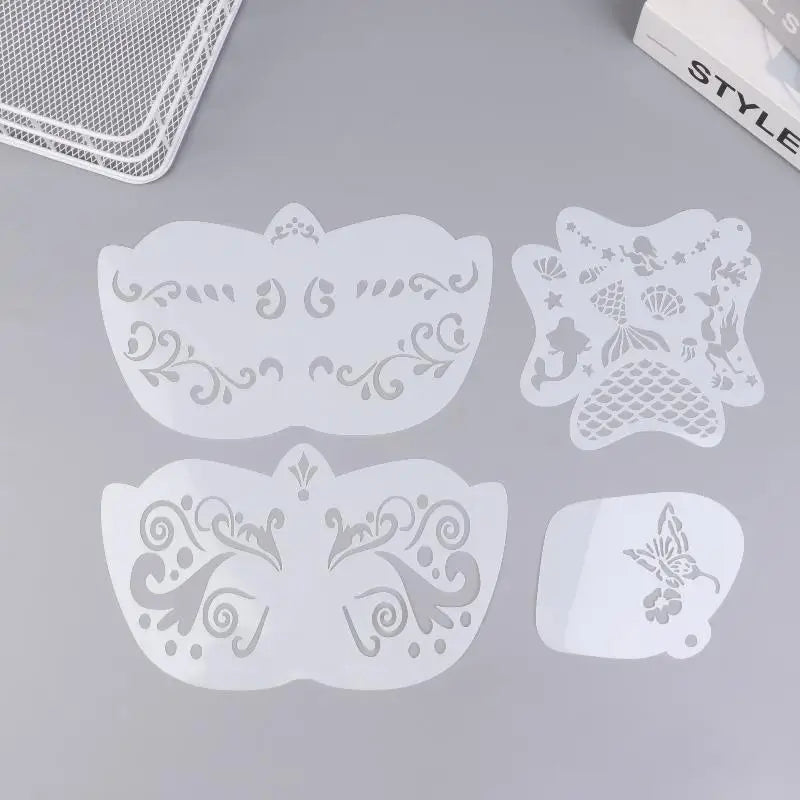 Face Paint Stencils Professional Body Art Paint Stencils Reusable For Adults Kids Easily Use Templates For Parties Makeup Tools