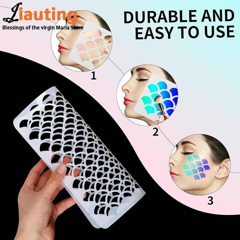 Hot Sale Fish Scale Stencil Face Painting Stencils Stencils For Painting Makeup Stencil Reusable Face Paint Stencils