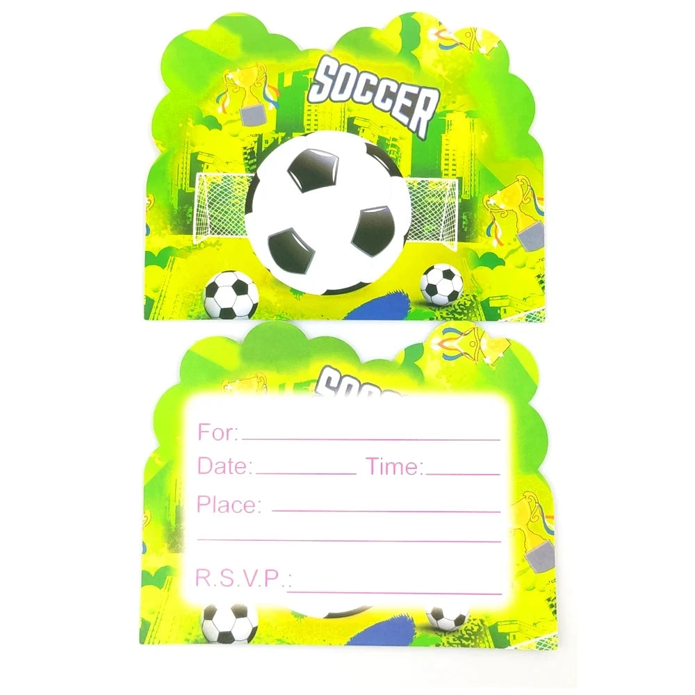 10pcs/lot Football Soccer Theme Baby Shower Party Invitation Cards Decorations Kids Boys Favors Birthday Party Events Supplies - Big Tim's Magic Emporium
