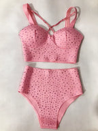 Pink Stage Dance Bodysuit with Flared Hip Panels | Performance Costume