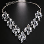 Colored Crystal Rhinestone Statement Necklace