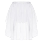Womens Modern Lyrical Dance Skirt Performance Costume Sparkly Rhinestone Irregular Chiffon Hem Built-in Briefs Skirt Dancewear