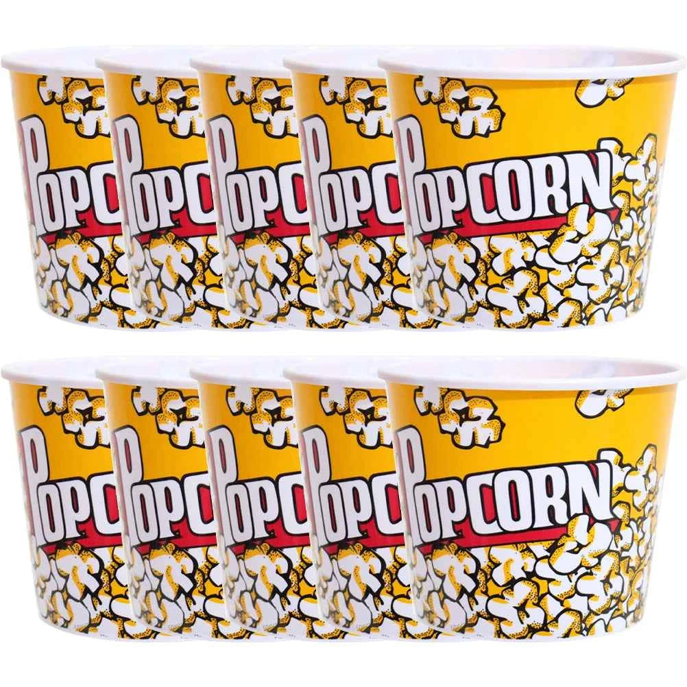 10pcs Popcorn Bucket Snack Cup Party Favor Container Movie Night Treat Box Plastic Dinnerware Set Candy Holder Kids Supplies