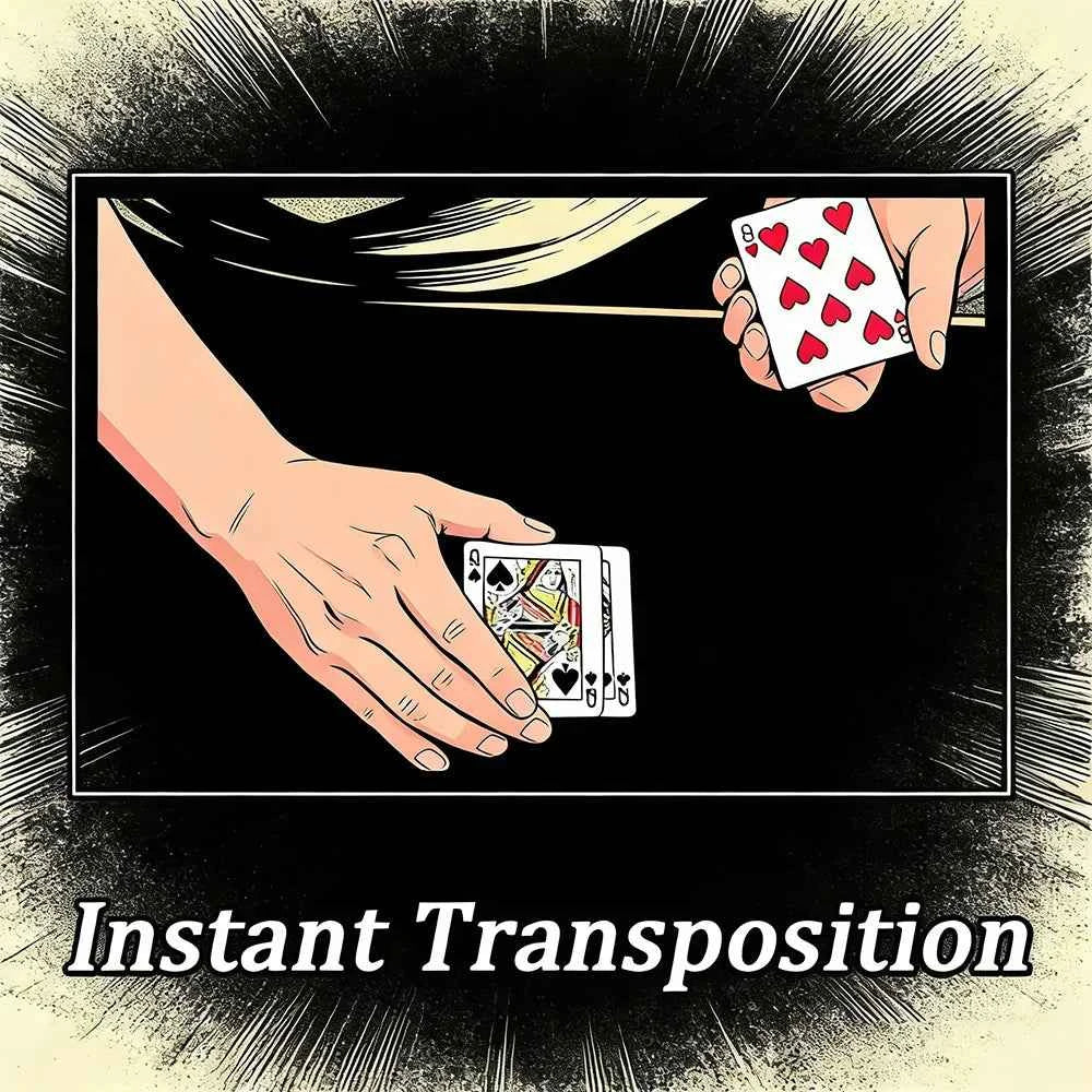 Instant Transposition Magic Tricks Playing Card Change Position Close Up Street Illusion Gimmick Mentalism Puzzle Toy Magia Card