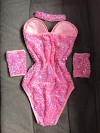 Women's Sequin Dance Bodysuit Costume for Dai & Chinese Folk Dance