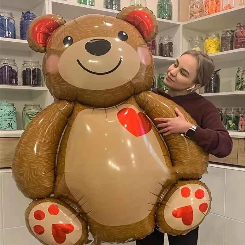 1pc Large Bear Foil Balloon - Birthday Wedding Party Decoration, Huge Aluminum Film Balloon for Event Background