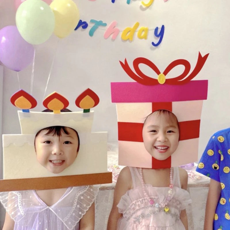 Birthday Party Supplies Funny Hat Ins Felt Birthday Hats Creative Party Cap with Rope Kids Party Cap Party Photo Props - Big Tim's Magic Emporium