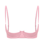 Satin Underwire Half-Cup Push-Up Bra