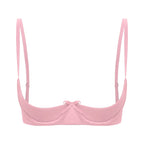 Satin Underwire Half-Cup Push-Up Bra